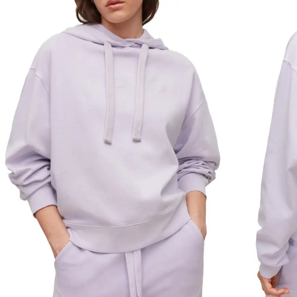 Allsaints Pip Needle Punch Embroidered Cotton Logo Hoodie